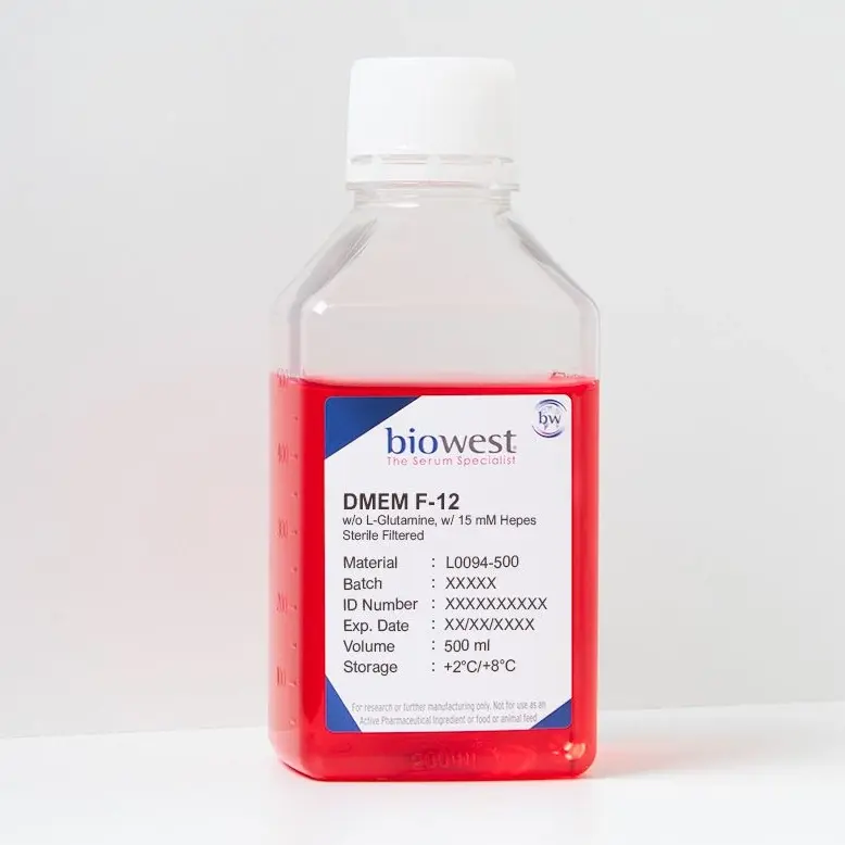 Biowest DMEM - F12 w/ stable Glutamine w/ 15 mM Hepes - 500ml