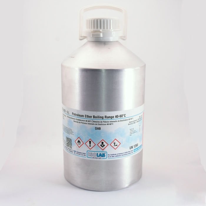 ISOLAB PETROLEUM ETHER BOILING RANGE 40-60°C ,DAB  CAS 64742-49-0  5 L