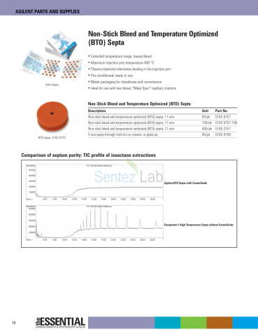 Agilent 5183-4757 Non-Stick BTO Inlet septa 11 mm diameter, 100 pk