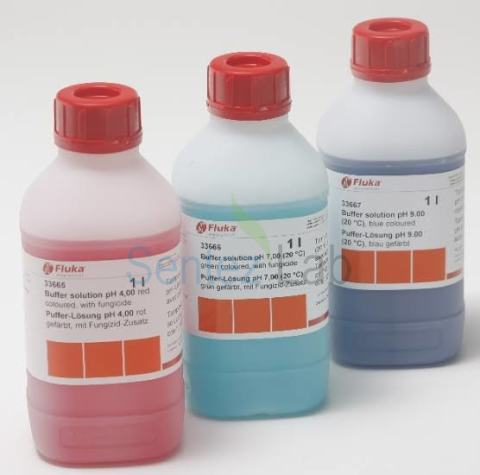 Fluka 33666 Buffer Solution pH 7 (20 °C) green Colored, Potassium Dihydrogen pHospHate / Disodium Hydrogen pHospHate, With Fungicide  1 L