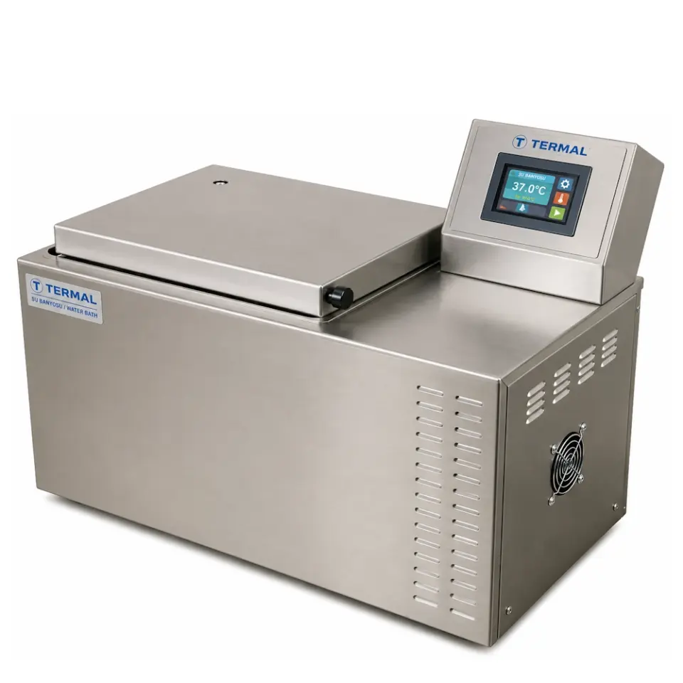 Termal J11340S Sirkülasyonlu Soğutmalı Su Banyosu / 10 L / 0...80°C / PID dijital sıcaklık-soğutma-zaman ayarı / dahili sirkülasyon pompası / paslanmaz çelik iç yüzey ve üst kapak