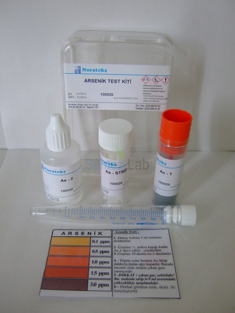 Norateks Arsenik Test Kiti  ( 0,1 – 0,5 – 1 – 1,5 – 3 )