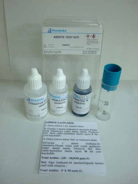 Norateks Asidite Test Kiti 1damla=50ppm (mg/lt)