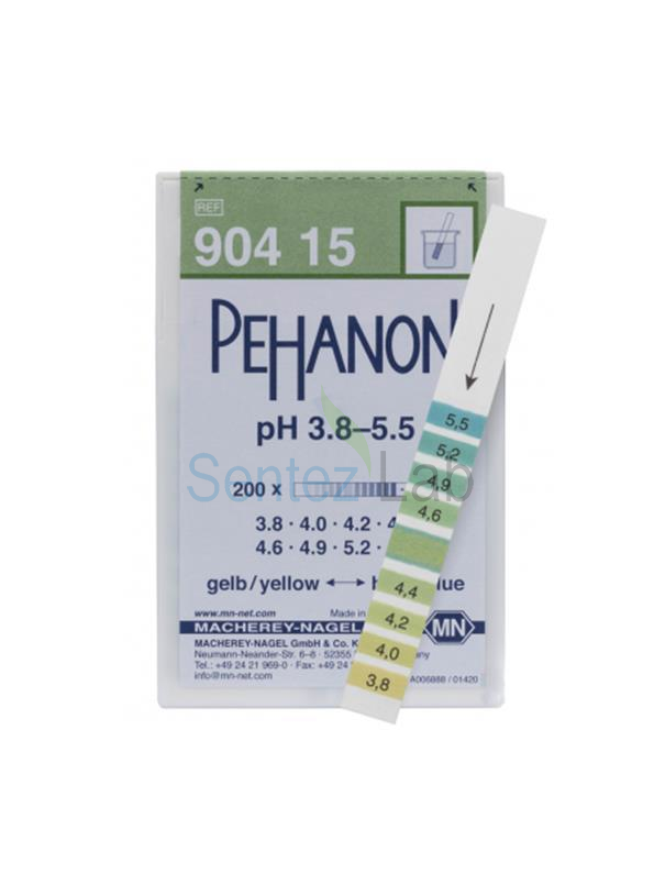 ISOLAB 101.04.003 pehanon - 3.8 - 5.5 pH test kağıdı - 200 adet