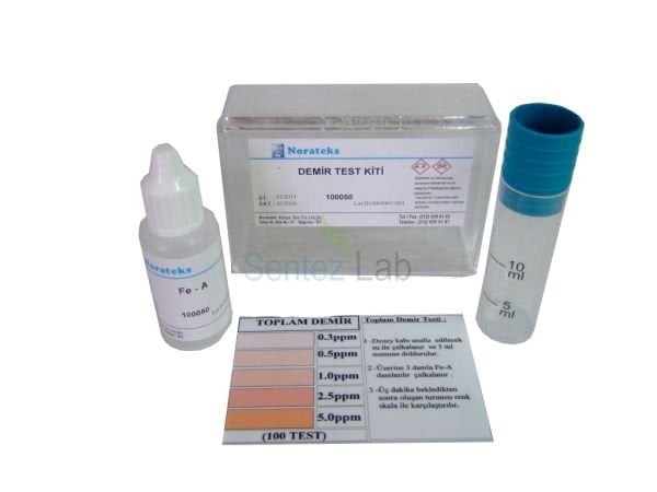 Norateks Demir Test Kiti (0.3-0.5-1.0-2.5-5.0) ppm(mg/lt)