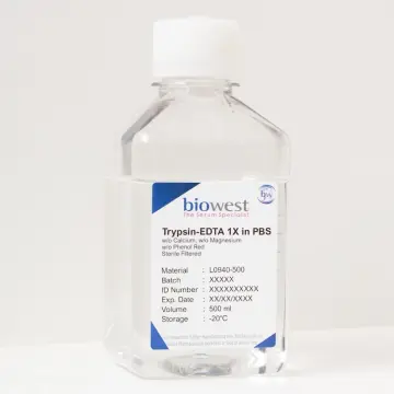 Biowest Trypsin-EDTA 1X in PBS w/o Calcium w/o Magnesium w/ Phenol Red - 100ml