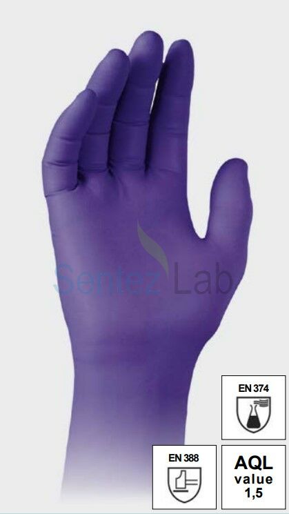 ISOLAB 080.15.003 eldiven - nitril - standart kalınlık - büyük boy - 100 adet/Kutu