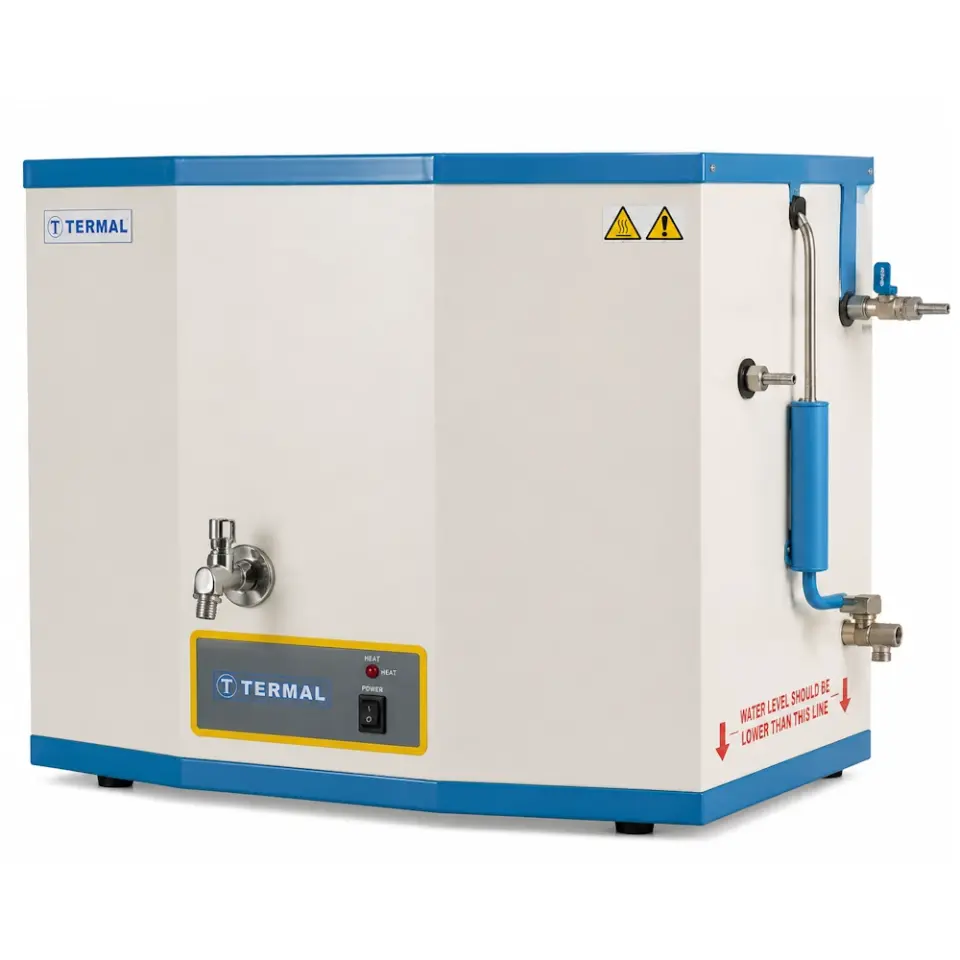 Termal M11400 Saf Su Cihazı / depolu / 4 L/saat saf su kapasitesi / 2,3 µS/cm iletkenlik / kaynatma ve damıtma prensibi / elektronik düşük su seviyesi emniyeti / paslanmaz çelik yapı