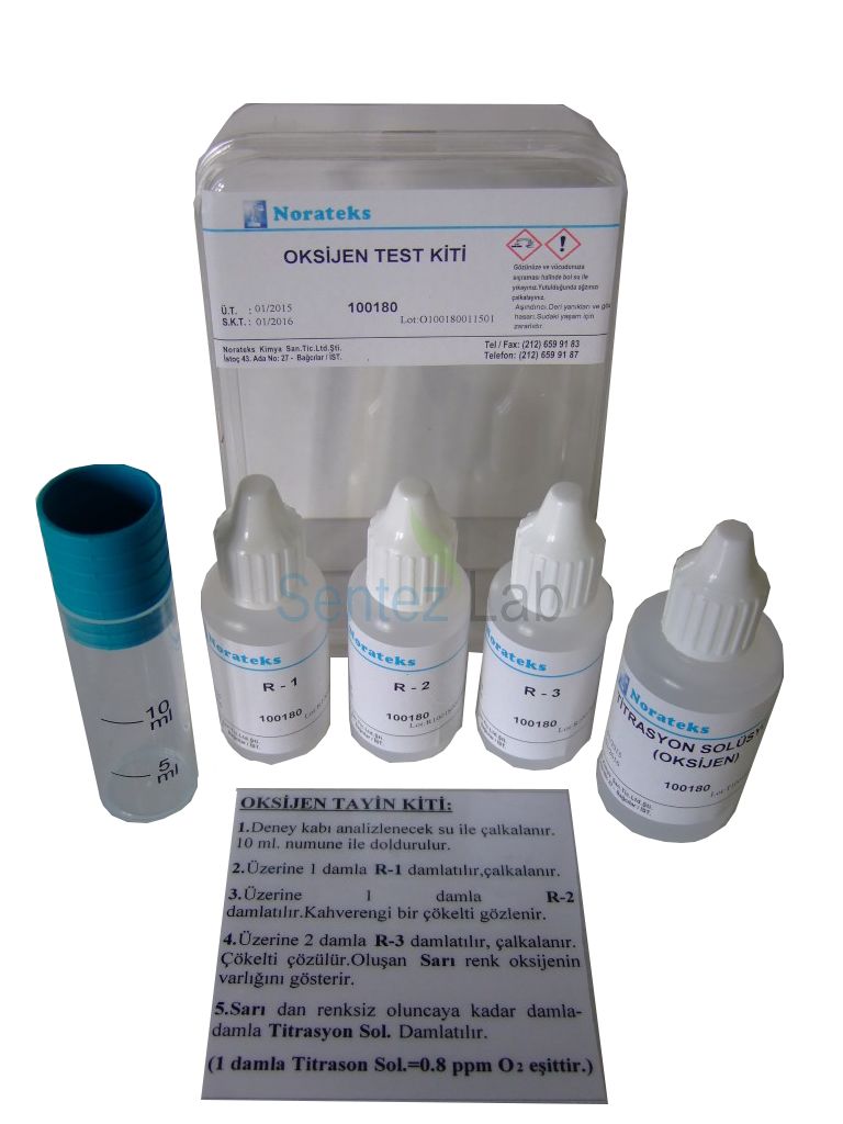 Norateks Oksijen Test Kiti 1damla=0.8ppm (mg/lt)