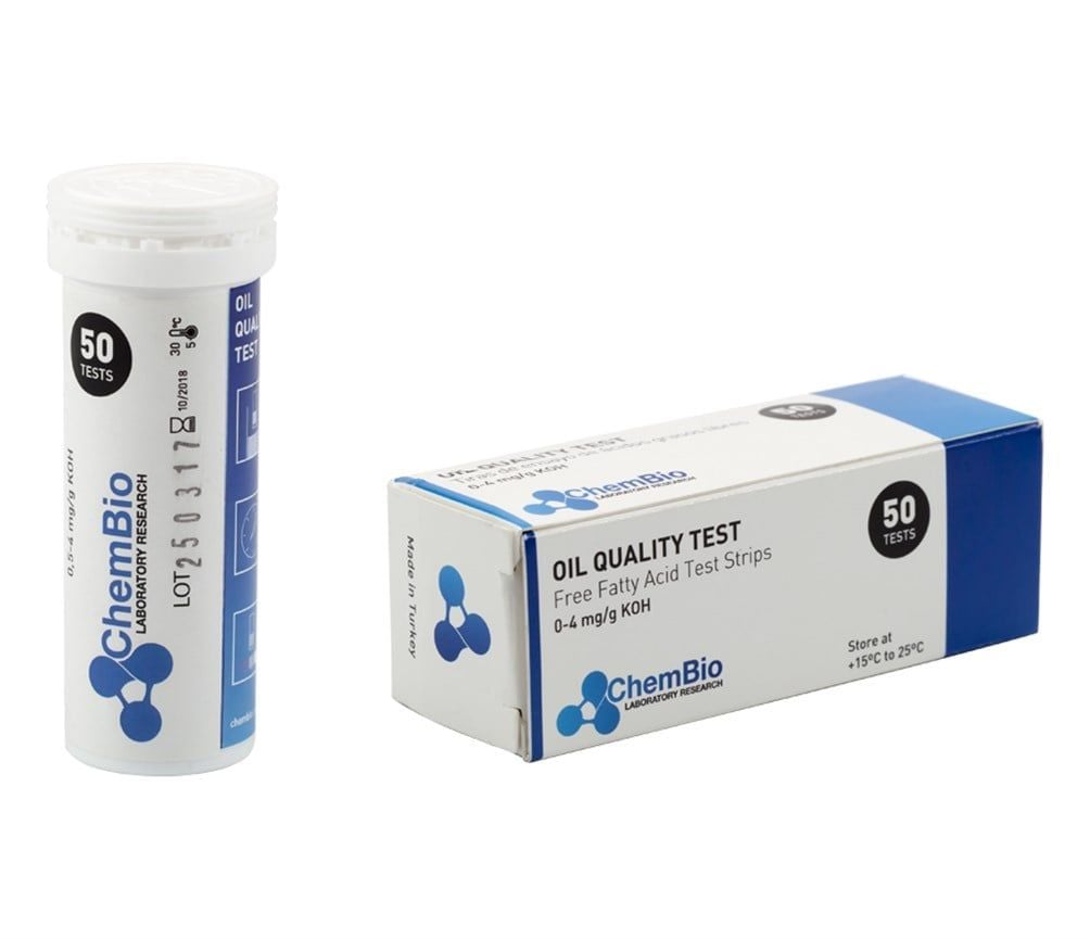ChemBio Serbest Yağ Asitleri Tayin Kağıdı  - Kızartma Yağ Analizi 50 Test  (0 - 0,5 -1 - 2 - 3 - 4 Mg/g Koh)