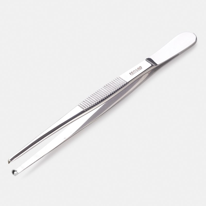 İSOLAB 048.02.145 pens - genel kullanım - küt uçlu/düz - tırtıklı - 145 mm