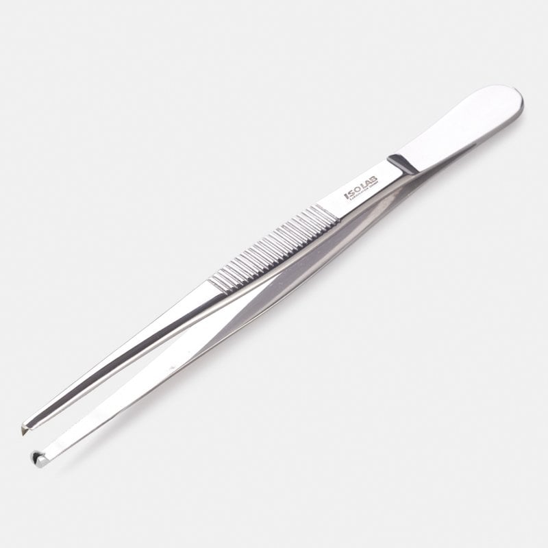 İSOLAB 048.02.160 pens - genel kullanım - küt uçlu/düz - tırtıklı - 160 mm