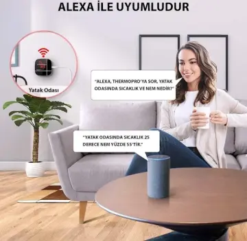 ThermoPro TP90 WiFi App Kontrollü Sıcaklık ve Nem Termometresi