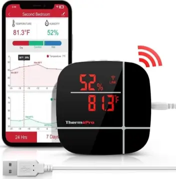 ThermoPro TP90 WiFi App Kontrollü Sıcaklık ve Nem Termometresi