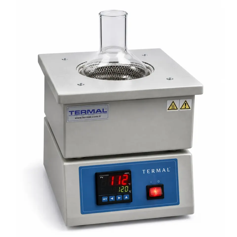 Termal N11711K Manyetik Karıştırıcılı Balon Isıtıcı / 1×1000 ml / 0...1200 rpm / maks. 450°C / elektronik dijital termostat / analog hız kontrolü / dibi düz balon / statif çubuk