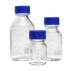 HHH Şişe 2000 Ml  Borosilikat Cam Mavi Vidalı Kapaklı  Gl45 Taksimatlı 1 Adet