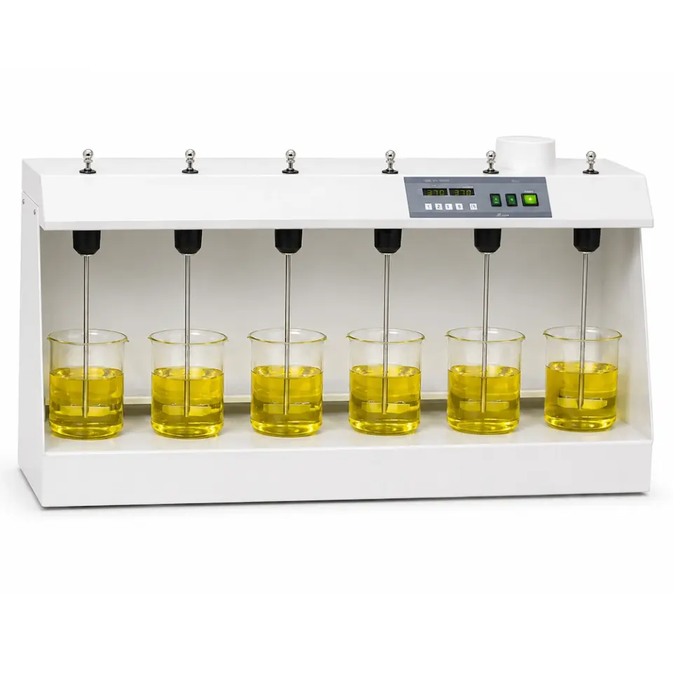 MTOPS SF6 Jar Test Cihazı 6'lı / 2000 rpm Karıştırma / 20...300 rpm Hız