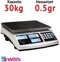 Swock Dijital Hassas Sayıcı Terazi - Hassasiyet: 0.5 gr. Max: 30 kg.