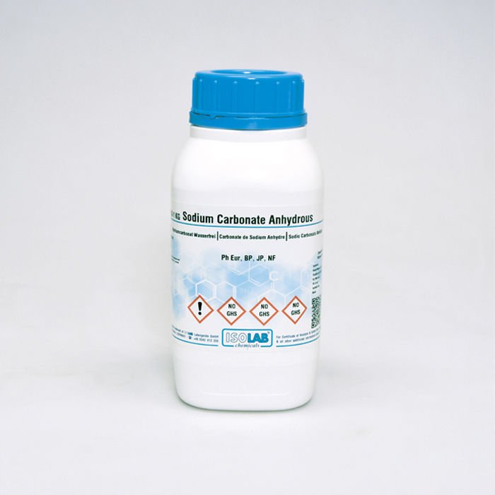 ISOLAB SODIUM CARBONATE ANHYDROUS ≥ 99.5%, PH EUR,BP,JP,NF CAS 497-19-8 1000 GR
