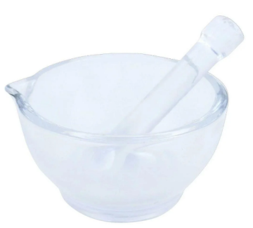 Cam Havan Tokmaklı 75 mm – Laboratuvar Havan Seti