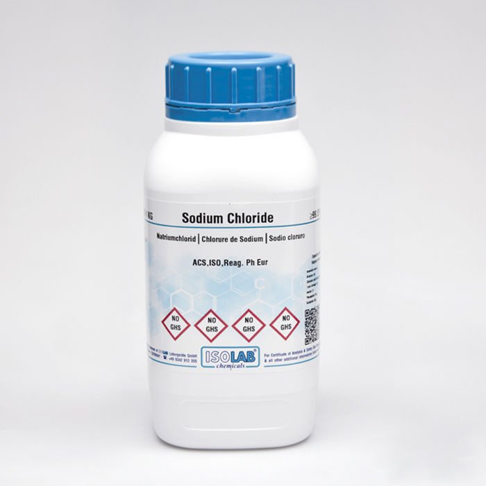 ISOLAB SODIUM CHLORIDE ≥ 99.5%, FOR ANALYSIS ACS,ISO,REAG.PH EUR CAS 7647-14-5 1000 GR