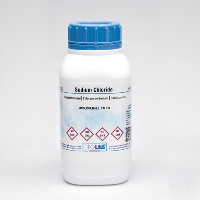 ISOLAB SODIUM CHLORIDE ≥ 99.5%, FOR ANALYSIS ACS,ISO,REAG.PH EUR CAS 7647-14-5 5000 GR