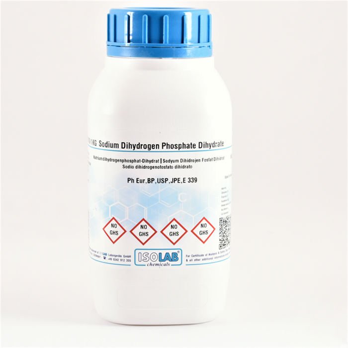 ISOLAB SODIUM DIHYDROGEN PHOSPHATE DIHYDRATE ≥ 99%, PH EUR,BP,USP,JPE,E 339. CAS 13472-35-0 1000 GR