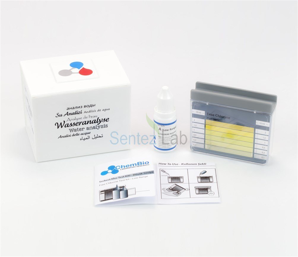 Free Chlorine Test Kit - Low Range 0,1 - 0,3 - 0,5 - 1 - 1,5 - 2 ppm