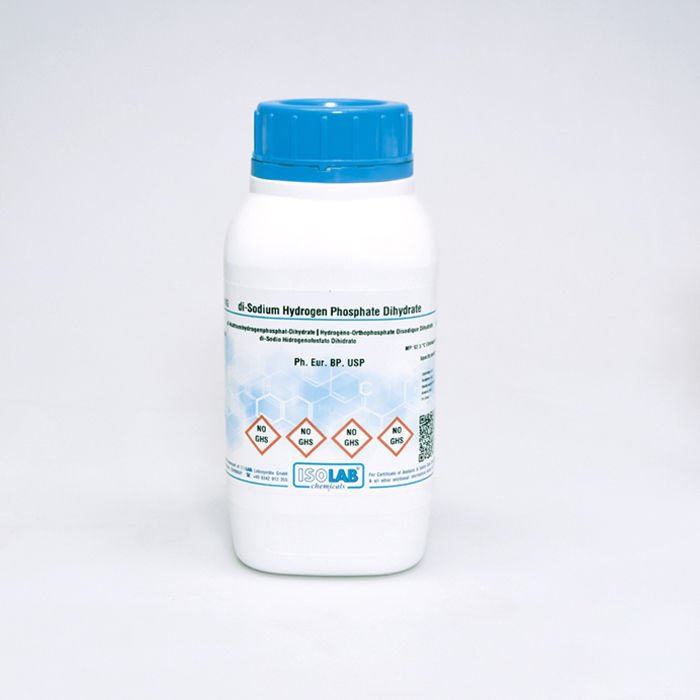 ISOLAB DI-SODIUM HYDROGEN PHOSPHATE DIHYDRATE ≥ 98%, PH EUR,BP,USP CAS 10028-24-7 1000 GR
