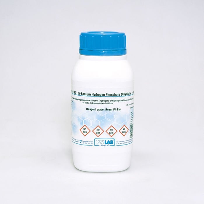 ISOLAB DI-SODIUM HYDROGEN PHOSPHATE DIHYDRATE ≥ 99.5%, REAGENT GRADE, REAG. PH EUR CAS 10028-24-7 1000 GR