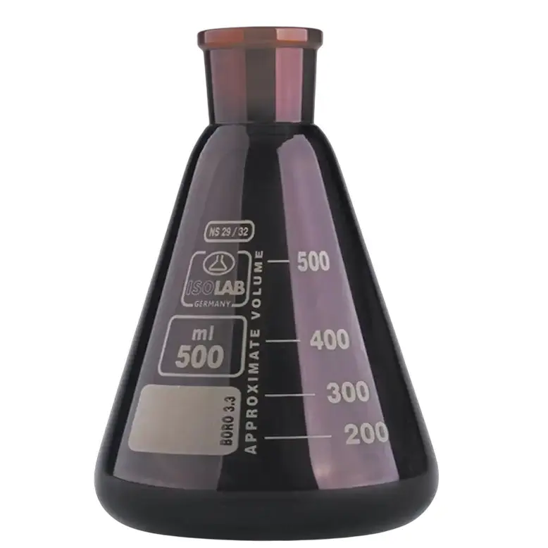 İSOLAB 028.11.053 erlen - cam - şilifli - amber - 50 ml - NS29/32