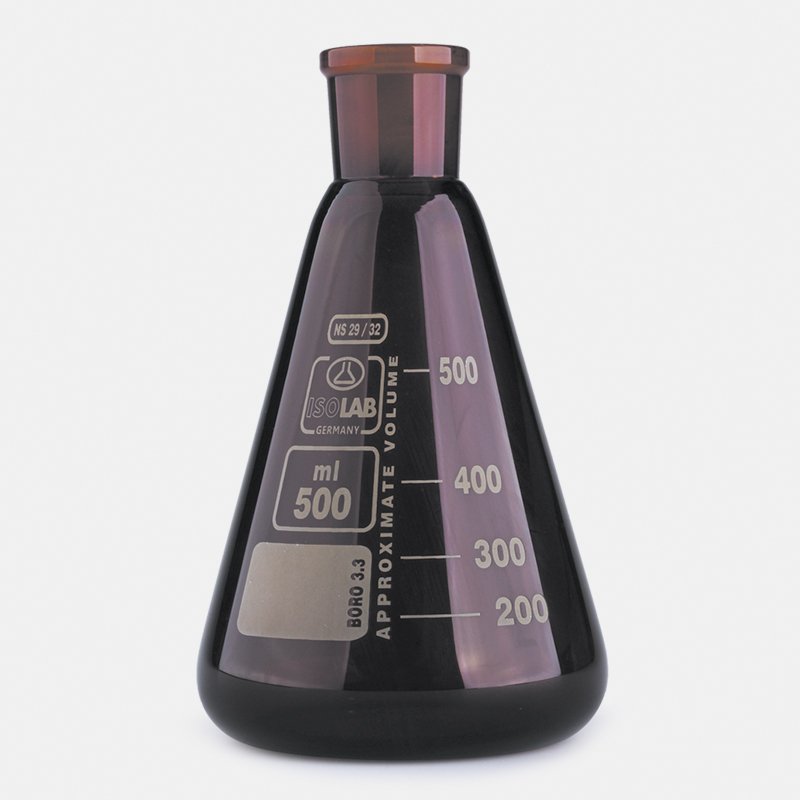 İSOLAB 028.11.053 erlen - cam - şilifli - amber - 50 ml - NS29/32