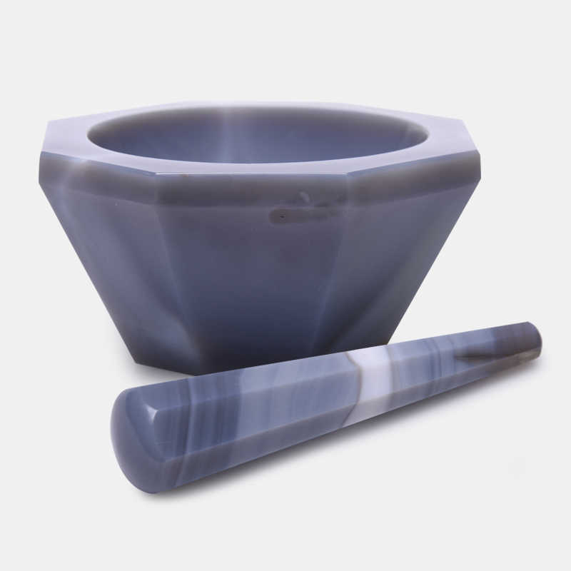 İSOLAB 038.09.100 havan - agat - tokmağı ile - çap 100 mm - derin form 100 ML HACİM