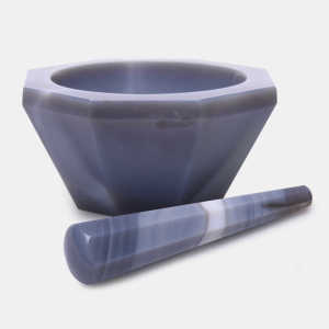 İSOLAB 038.09.100 havan - agat - tokmağı ile - çap 100 mm - derin form 100 ML HACİM
