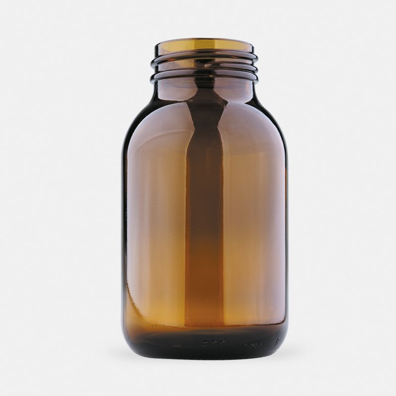 ISOLAB Geniş Boyunlu Nötr Cam Amber Şişe 50 ml