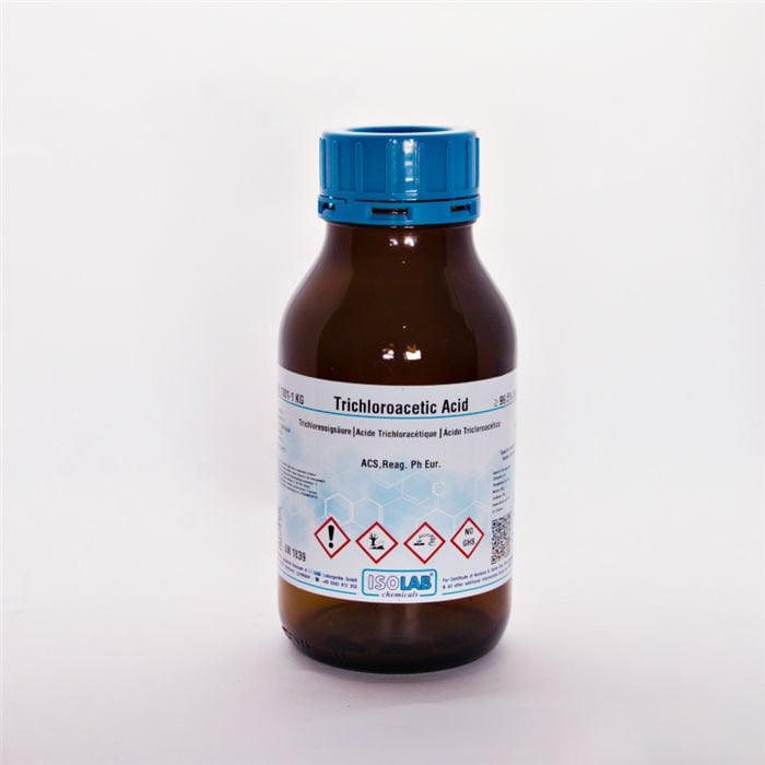 ISOLAB TRICHLOROACETIC ACID ≥ 99.5% , FOR ANALYSIS ACS,REAG. PH EUR. CAS 76-03-9 100 GR