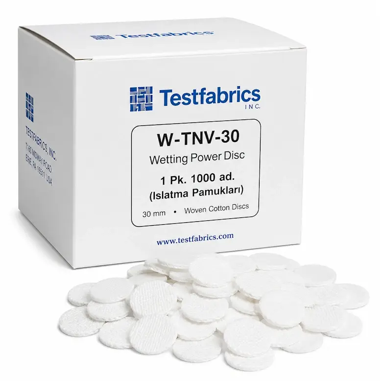 TESTFABRICS W-TNV-30 Wetting Power Disc 30 mm Islatma Pamuğu 1000 Adet