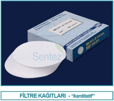 ISOLAB Filtre Kağıdı - Kalitatif - M&Nagel - 125 mm - Mavi Bant - Orta Yavaş Akış Hızı 100 Adet MN 616 md