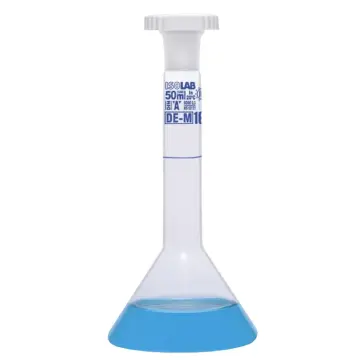 ISOLAB  Balon Joje - Trapezoidal - Şeffaf - A Kalite - Grup Sertifikalı - Mavi Skala - 1 Ml - Ns 7/16