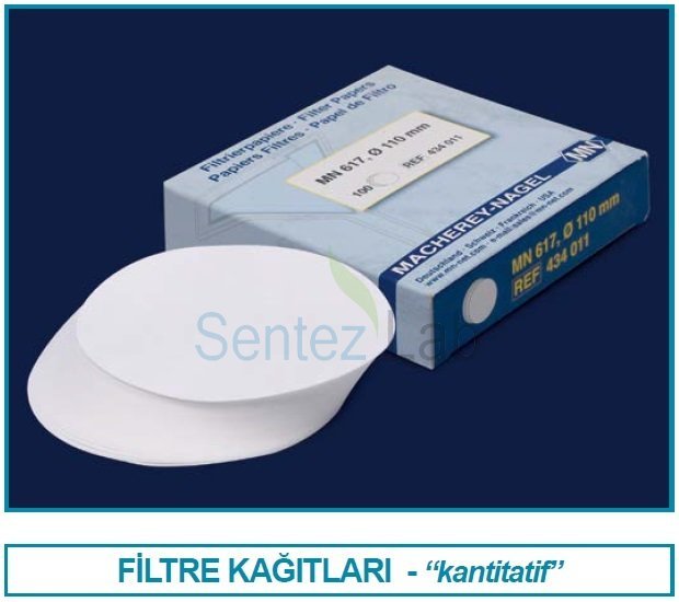 ISOLAB Filtre Kağıdı - Kalitatif - M&Nagel - 125 mm - Siyah Bant - Hızlı Akış Hızı 100 Adet