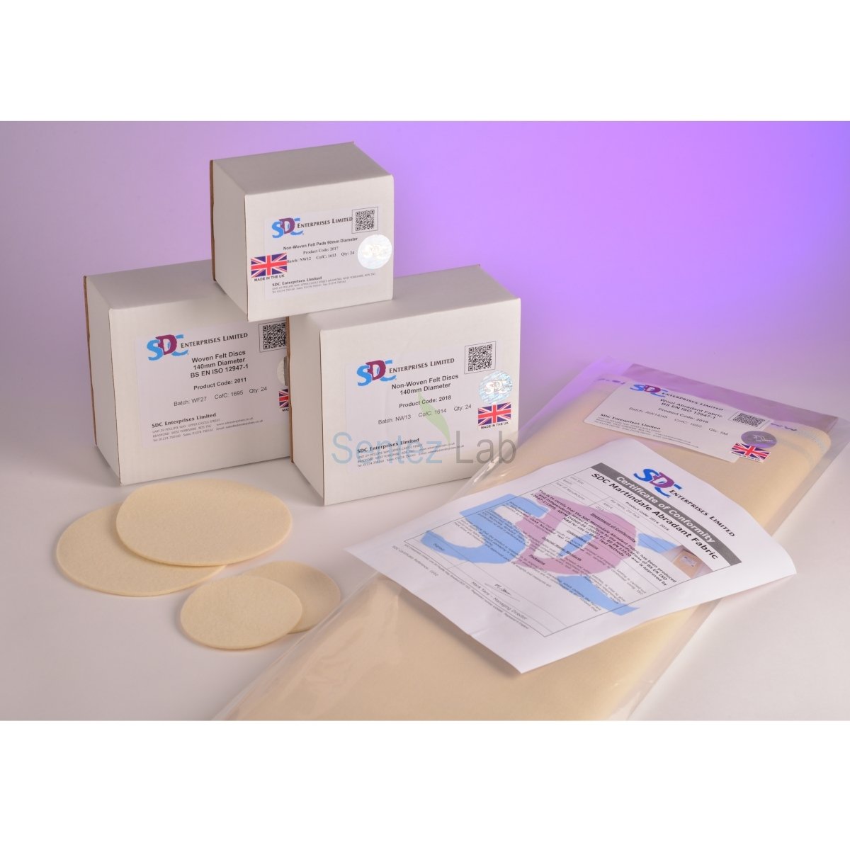 SDC SM25 Standart Abrasive Kumaş (Martindale Aşındırma Kumaşı)   1 Paket: 1 mt.