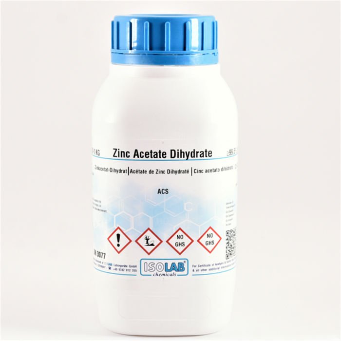 ISOLAB 996.016. ZINC ACETATE DIHYDRATE ≥ 99.5% , FOR ANALYSIS 1000 gr