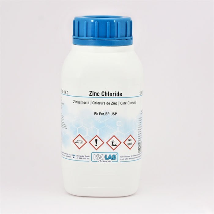 ISOLAB ZINC CHLORIDE FOR ANALYSIS ≥ 98%, ACS,ISO,REAGENT PH.EUR CAS 7646-85-7 1000 GR