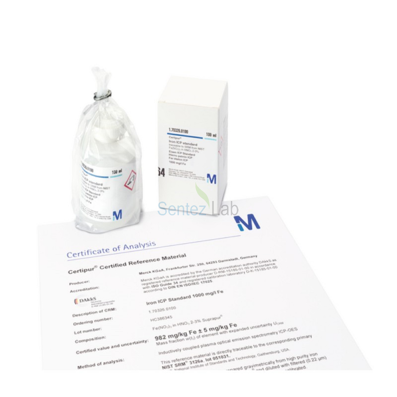 MERCK 170312 Chromium ICP Standard traceable to SRM from NIST Cr(NO₃)₃ in HNO₃ 2-3% 1000 mg/l Cr Certipur