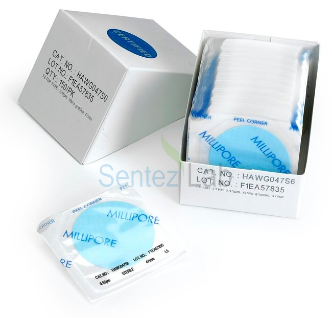 Millipore S-Pak Membran Filtre 0.45 µm 47 mm  beyaz düz 600 Adet