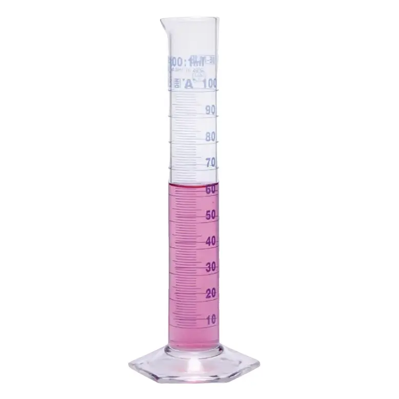 ISOLAB  Mezür - Uzun Form - Hexagonal Cam Tabanlı - A Kalite - Grup Sertifikalı - Mavi Skala - 25 Ml