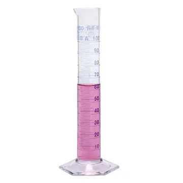 ISOLAB  Mezür - Uzun Form - Hexagonal Cam Tabanlı - A Kalite - Grup Sertifikalı - Mavi Skala - 250 Ml