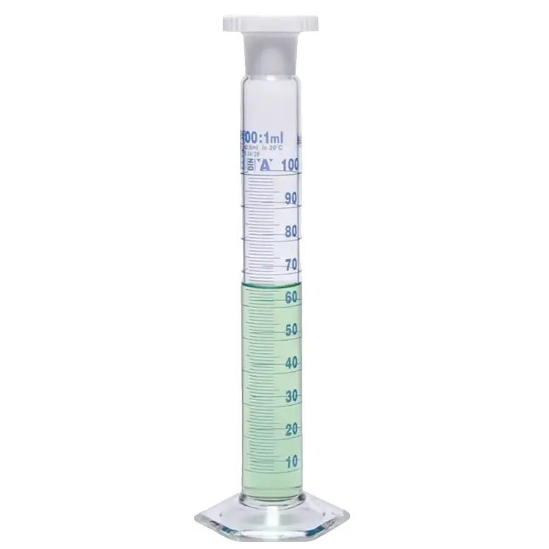 ISOLAB  Mezür - Çalkalama - Hexagonal Cam Tabanlı - A Kalite - Grup Sertifikalı - Mavi Skala - 10 Ml