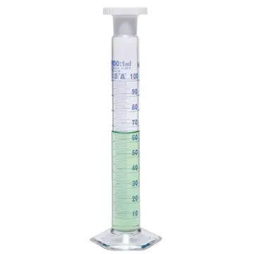 ISOLAB  Mezür - Çalkalama - Hexagonal Cam Tabanlı - A Kalite - Grup Sertifikalı - Mavi Skala - 50 Ml