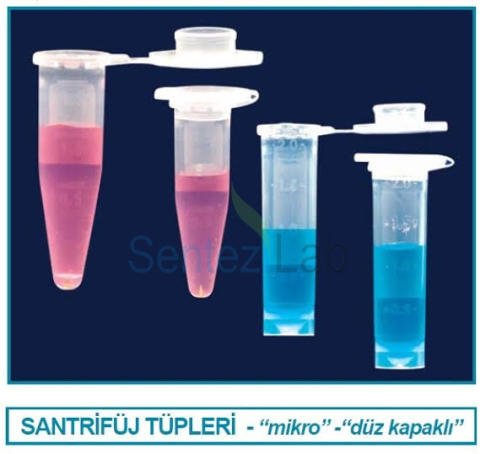 İSOLAB 078.03.024 tüp - santrfüj - mikro - düz kapaklı - 2.0 ml - etekli -steril (500 adet)